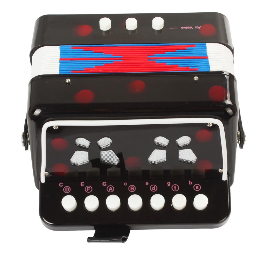Slade Mini Black Red /7 Keys + 3 Buttons for Children Kids Accordion
