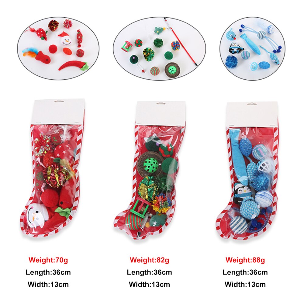 Juguete para gatos medias de Navidad con juguetes Set de juguetes mascotas, gatito Juguetes