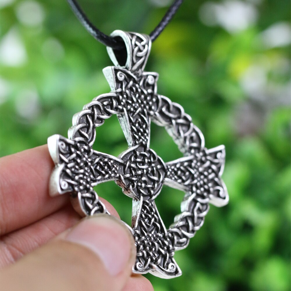 Collier avec pendentif croix Taliman arménienne, 1 pièce, collier croix solaire, celtique, collier en druide arménien, amulette