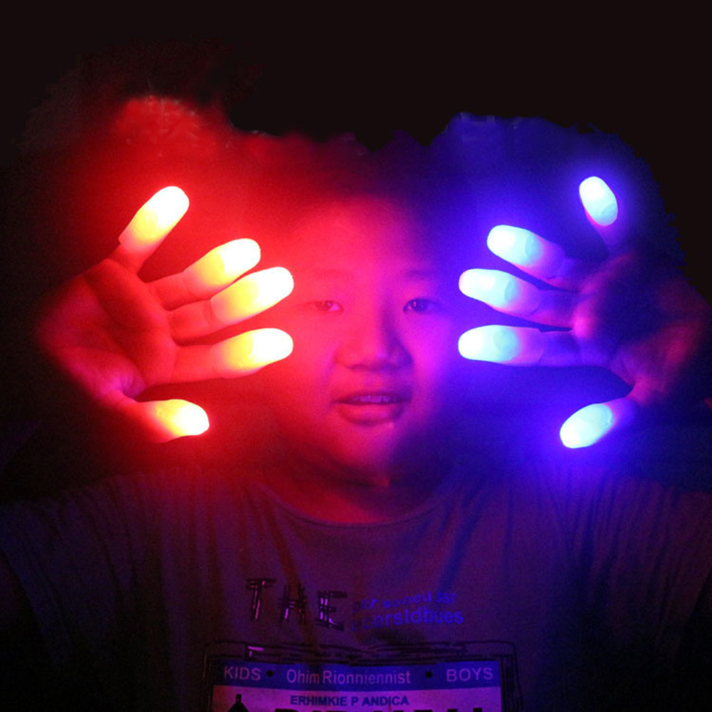 2Pcs Magie LED Batterie Powered Daumen Finger Licht Trick Prop Partei  Makers Rot Licht Up Daumen