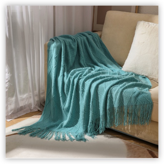 Textile City Knitted Throw Blanket Nordic Home Decorative Sofa Cover Chunky Plaid Bedspread for Winter 130x230cm