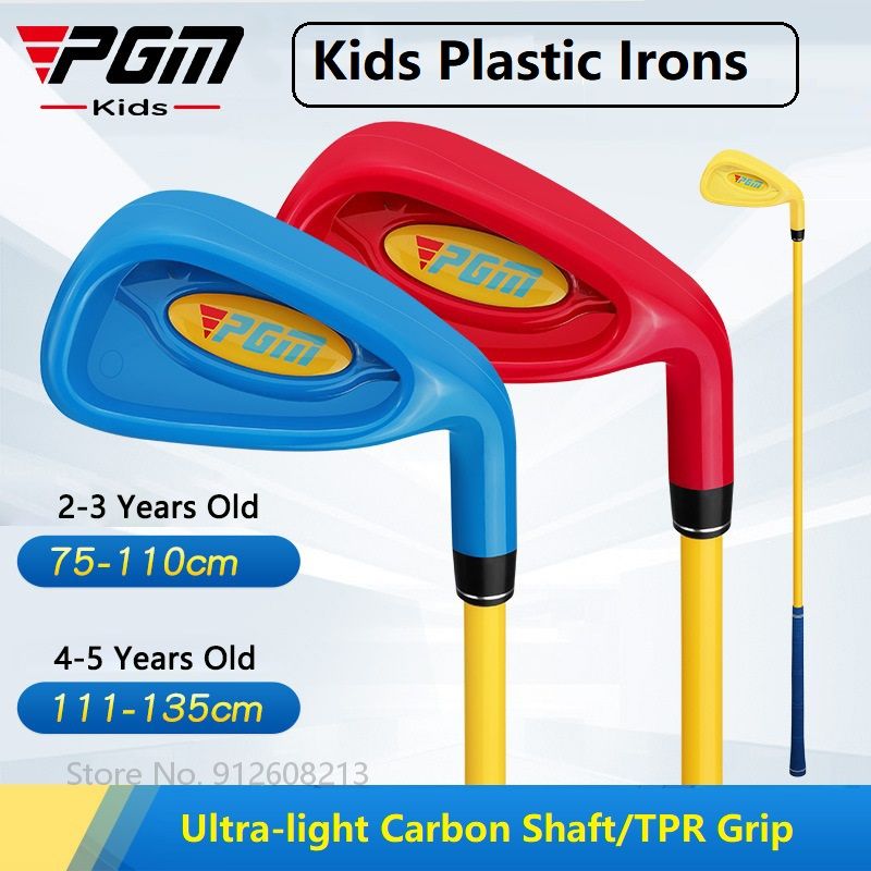 Pgm Golfclubs Kids Golf Irons Kinderen Praktijk Pole Jongens Meisjes Geen. 7 Ijzer Plastic Hoofd Ultra Light Carbon As Voor Aged 2-5