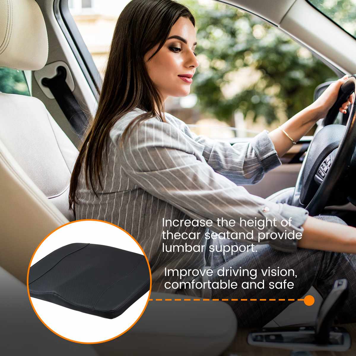 PU Leather Car Seat Cushion Automobiles Seat Covers Chiar Cushion Pad Memory Foam Breathable Comfortable Soft Home Office