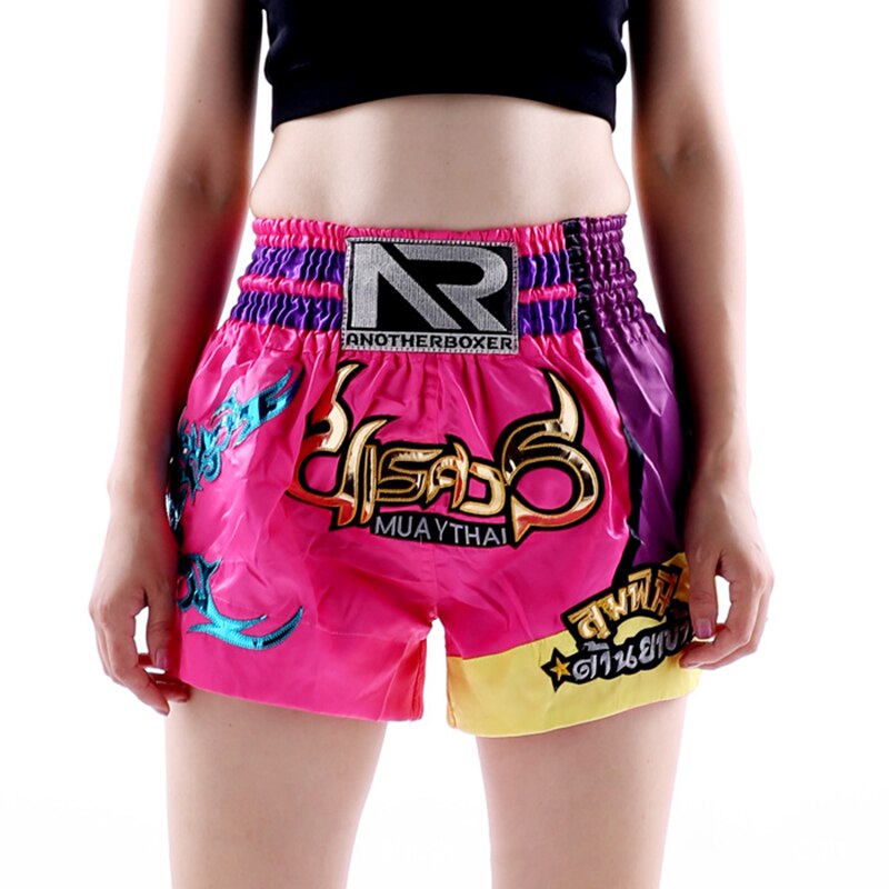 Kickboxning mma shorts fight fighter grappling muay thai herr barn trunks: Rosröd / Xl