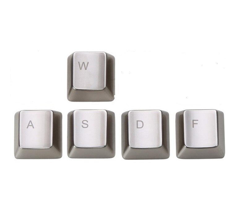 Metal Keycap QWERASDF 8 Key Cap For Cherry MX Switches And Kailh Switches Mechanical Keycaps: WASD key