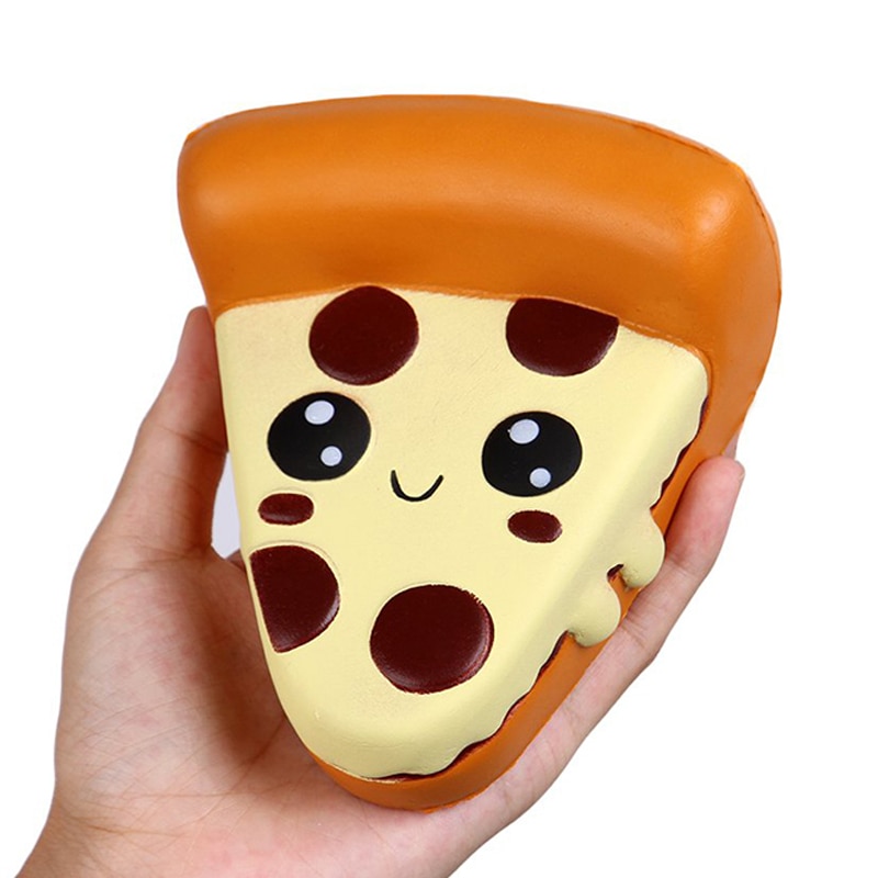 Jumbo sød pizza squishy langsom stigende simulering blød klem legetøj pu brødkage duftende anti stress sjov til barn xmas 13*11cm