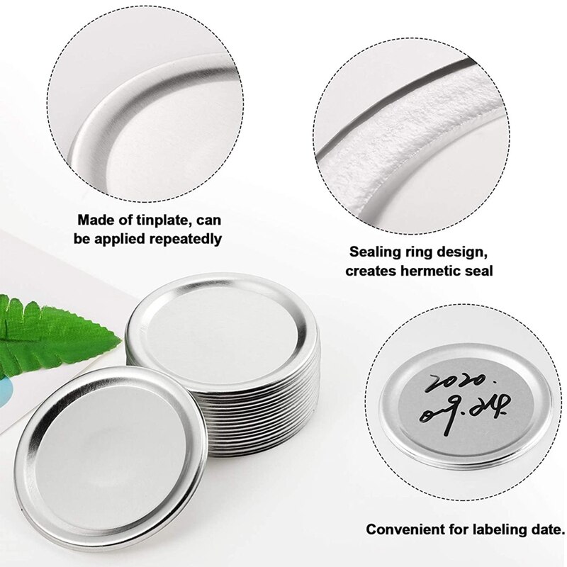 70Mm Inblikken Deksels Jar Split-Type Deksels Herbruikbare Lekvrije Opslag Solid Caps Metalen Inblikken Pot Deksels