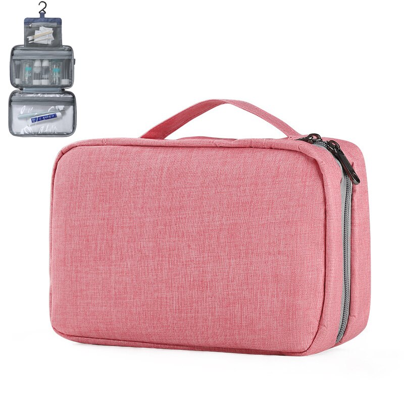 Cosmetische Tas Waterdichte Mannen Opknoping Up Tas Oxford Travel Organizer Make Up Case Voor Vrouwen Benodigdheden Wassen Toilettas: Roze