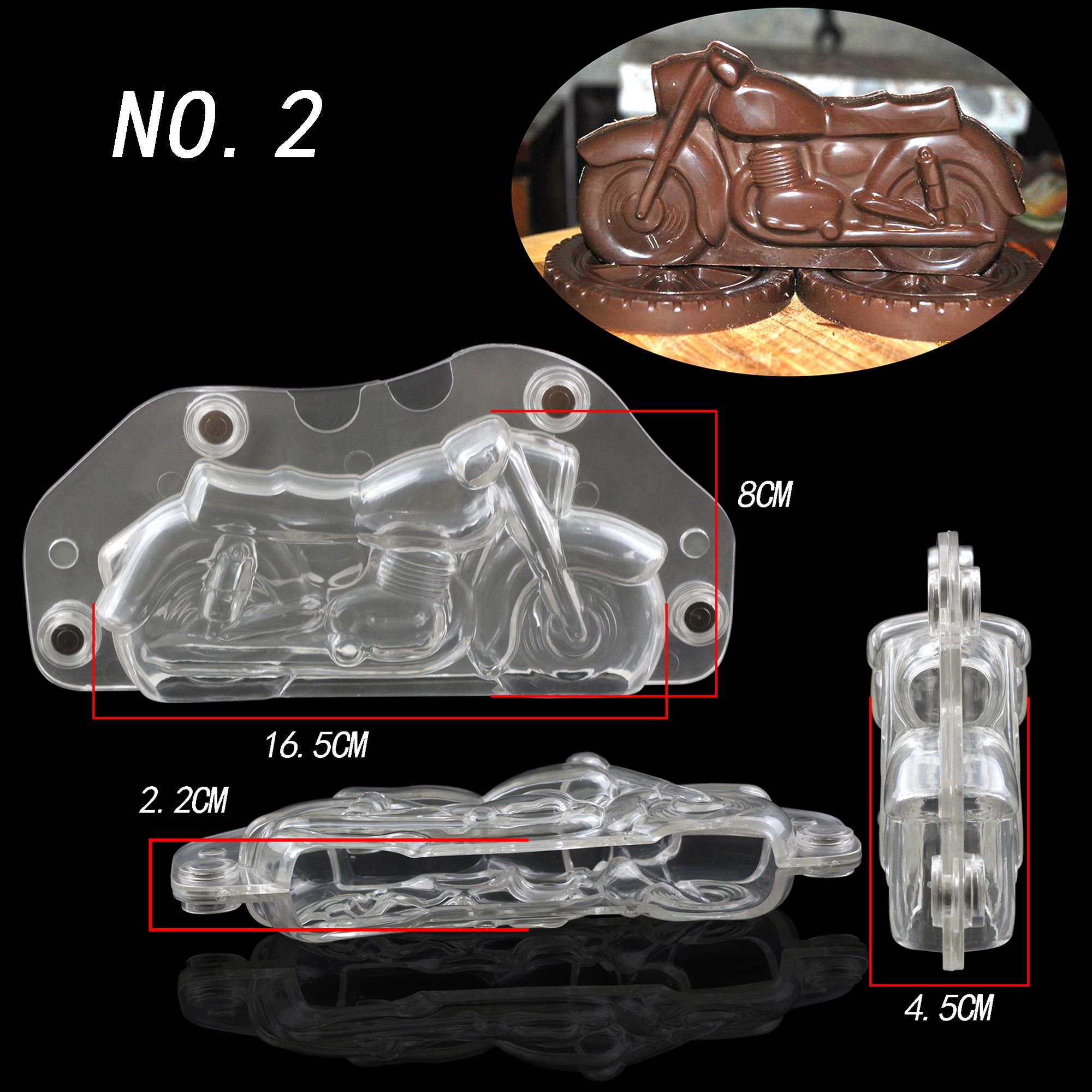 3D car shape Polycarbonate Chocolate Moulds Chocolate Candy Bars Molds Tray Polycarbonate Plastic Form Flowers Baking Pastry Ba