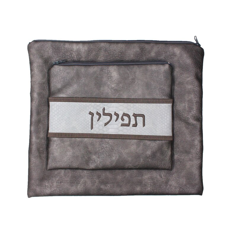 Talit / tefillin taske sæt pu tallit taske sort grå farve