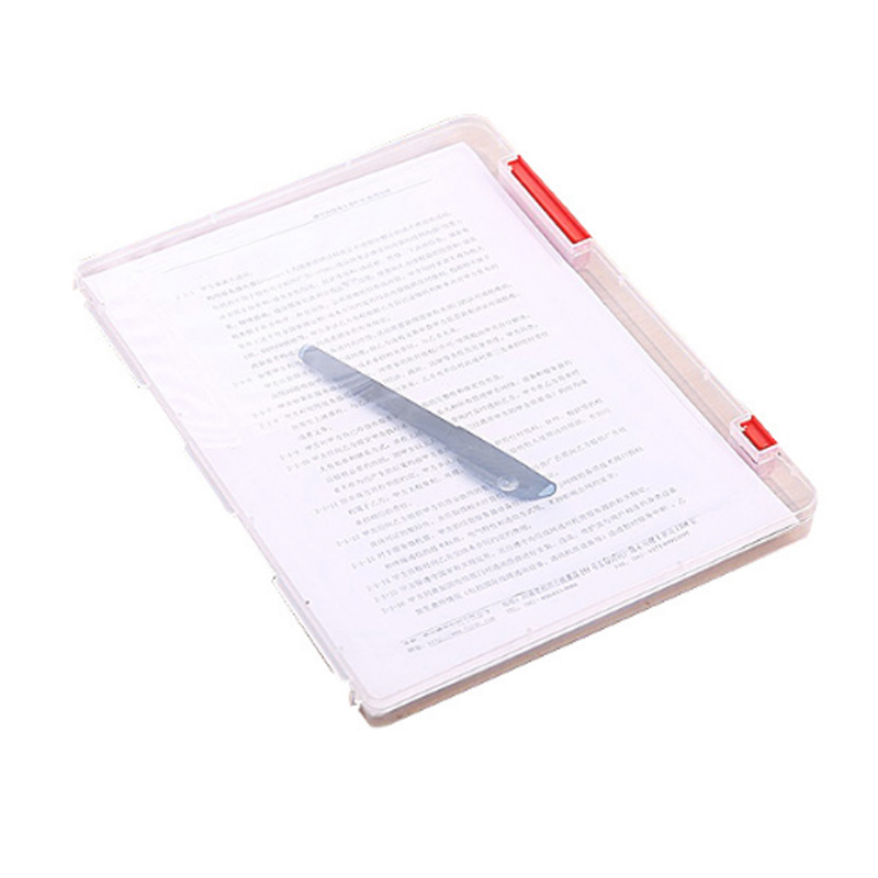 1PC Portable Waterproof File Box Student Folder Plastic Induction box A4 Sorting And sorting Transparent file Storage Box Office