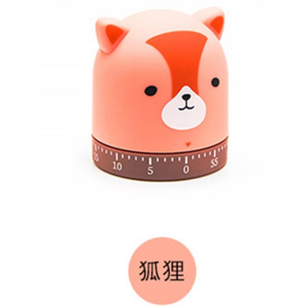 Kitchen Cooking Timer Mechanical Winding 60-minute Timer 360-degree Rotating Cat Dog Time Timer Baking Tools Timer Alarm: fox