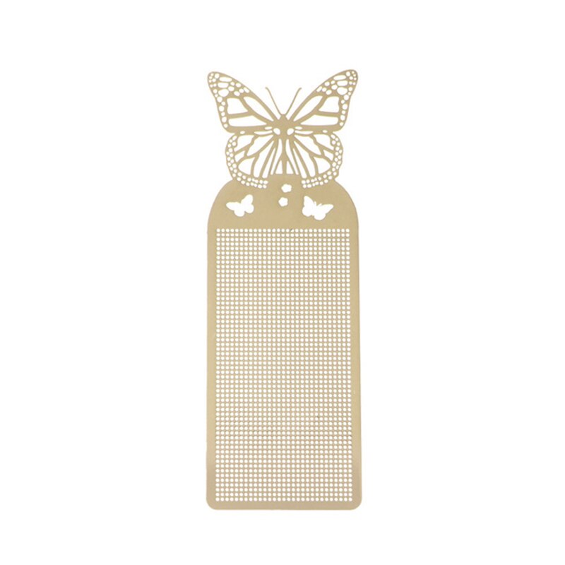 Marcapáginas de punto de cruz dorada y plata de Metal para manualidades de costura artesanal, Kit de punto de cruz con cuentas: Butterlfy Gold