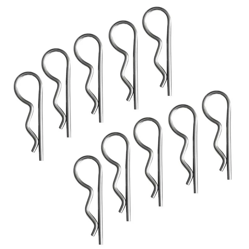 10/20/30pcs stainless steel R Shaped spring cotter pins safety clip spring plug set Fastener Hardware for Repairing Cars