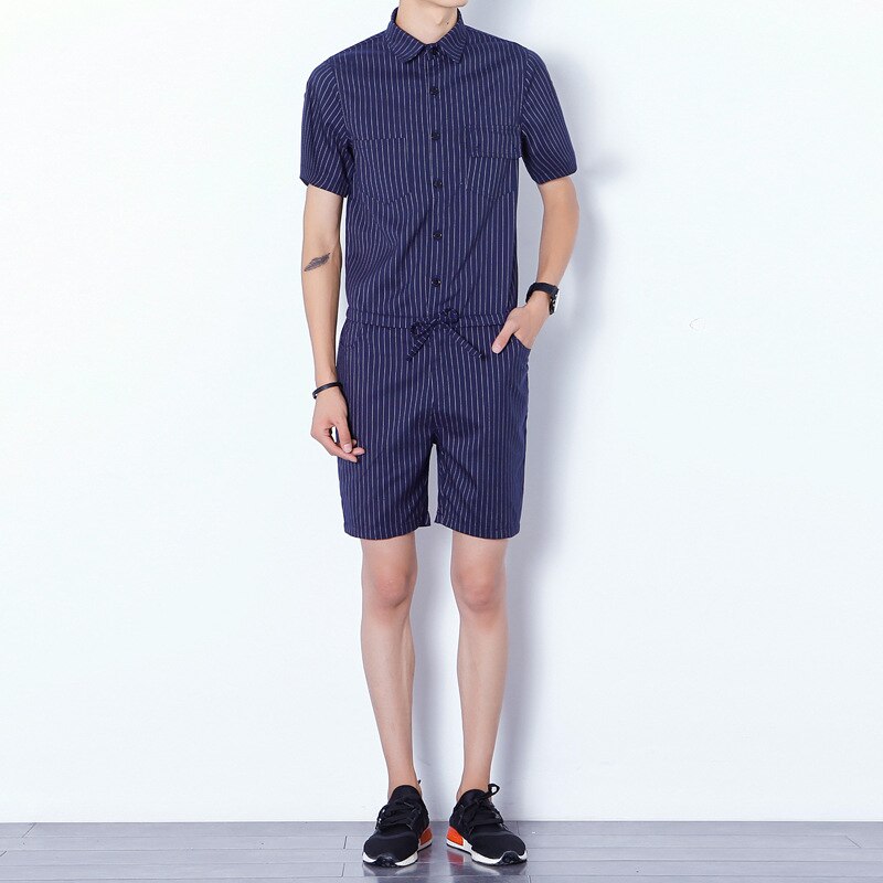 Helisopus Mannen Jumpsuits Heren Overalls Sets Riem Werken Jumpsuits Rits Broek Rompertjes Korte Cargo Broek Aziatische Grootte