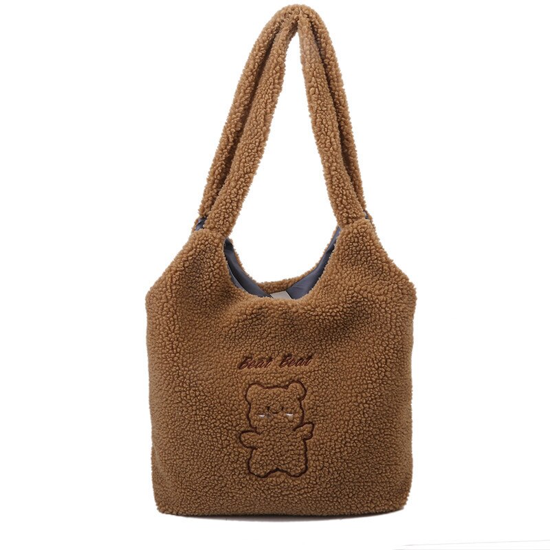 Bandolera de cuero suave rómbico para mujer, tipo bandolera bolso de hombro, con bloqueo de teléfono,: brown bear