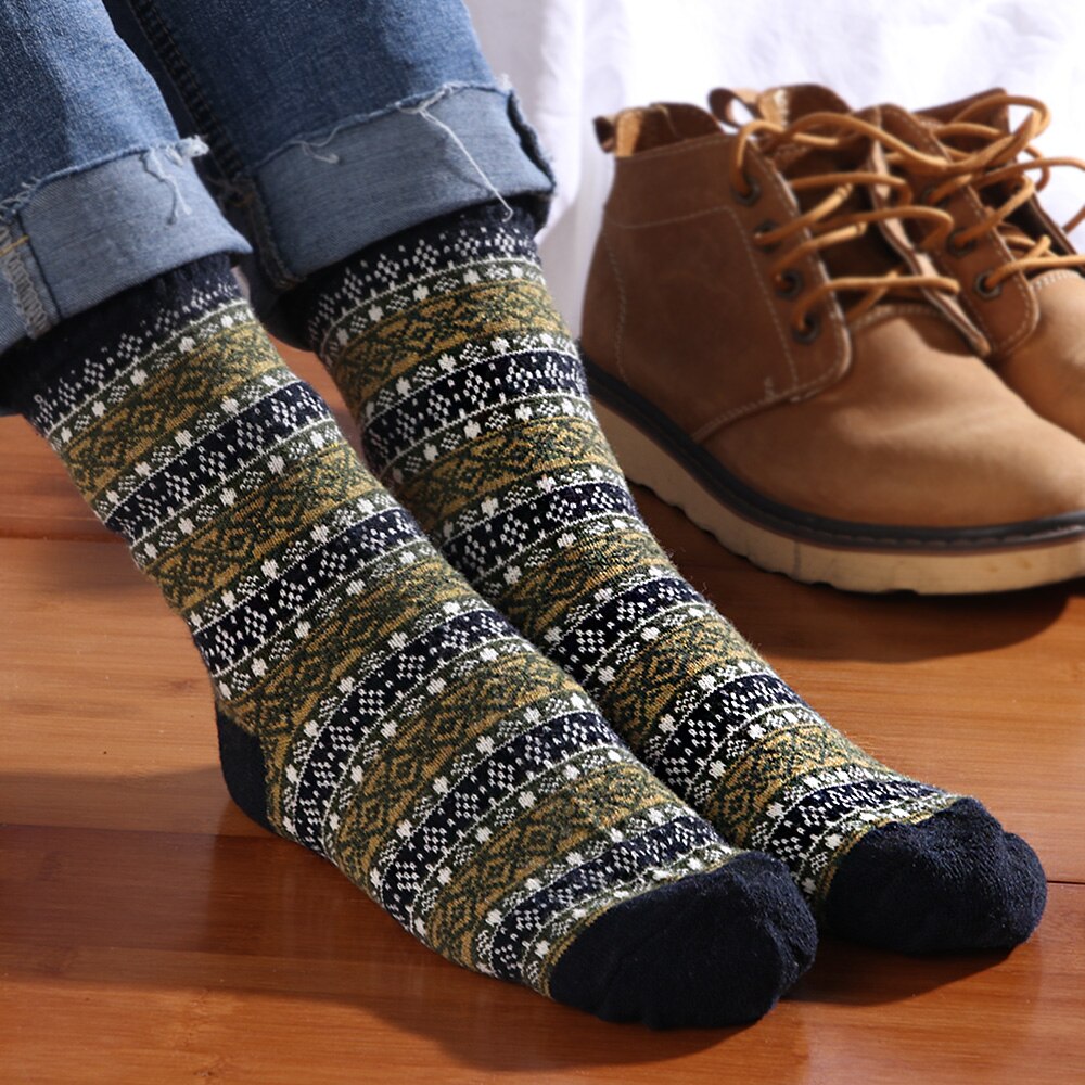 1 par herre harajuku stil bløde tykke kashmir afslappede sokker kanin uld blanding garn varm vinter behagelige sokker