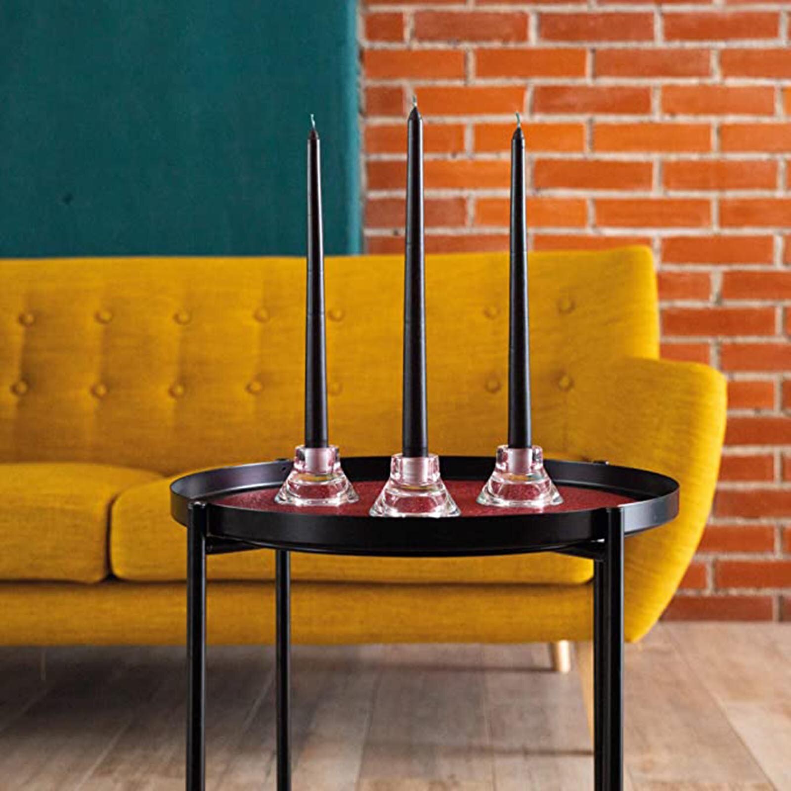 10 inch Taper Candles Set of 14 Dripless Taper Candles and Unscented Candlestick