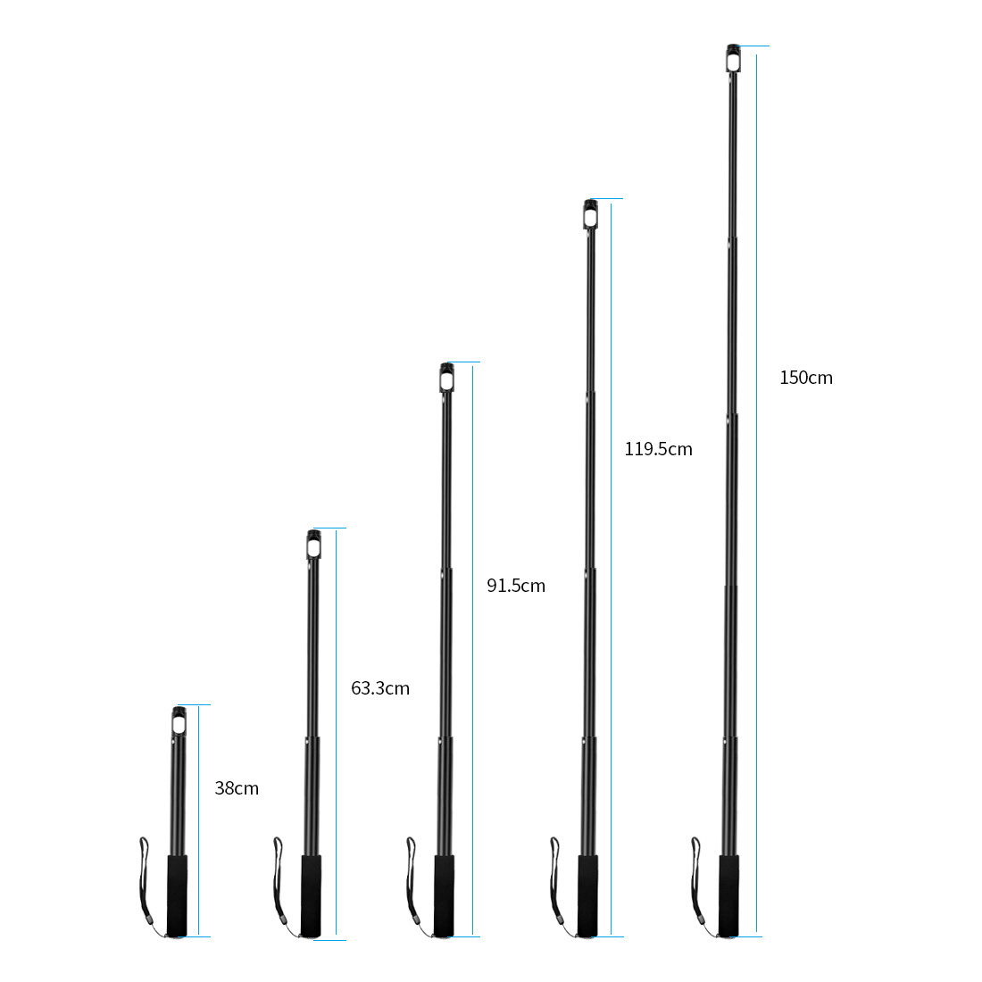 Voor Feiyu Tech Extention Bereiken Pole Staaf Verstelbare Voor G6 G6P Voor Osmo Mobiele 2 Zhiyun Glad 4 Q Handheld gimbal Accessoire