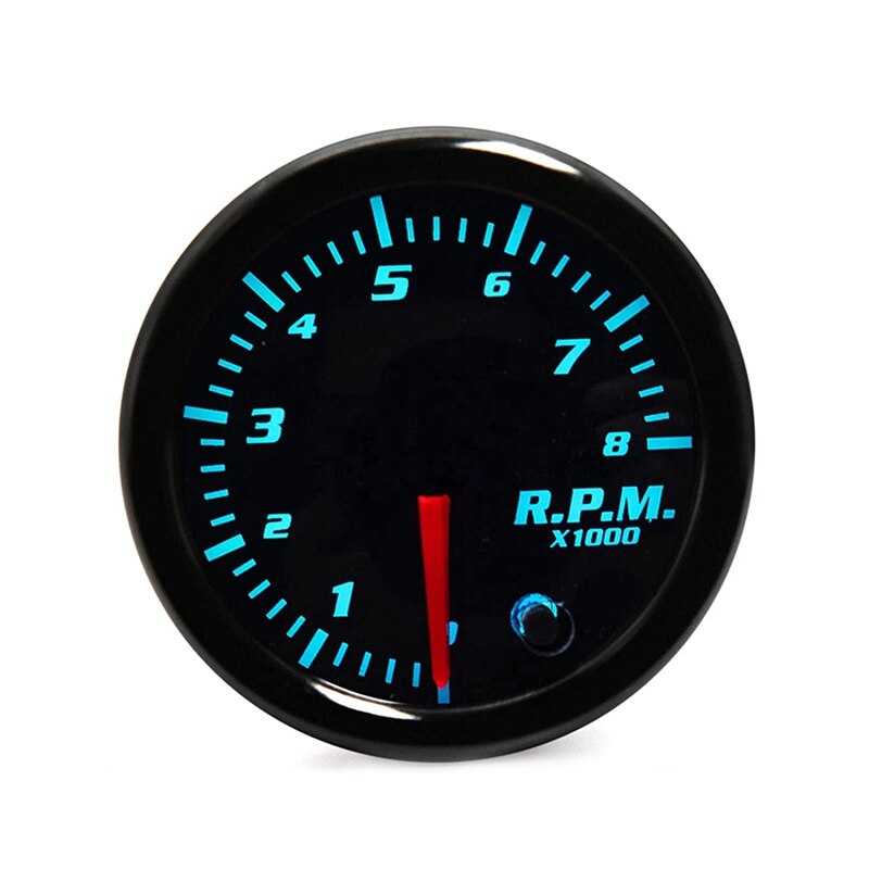 2Inch 52mm Tachometer Gauge 7 Colors Tacometro Meter 0-8000 RPM LED Tacho Gauge Meter for 12V Universal Car Auto: Default Title