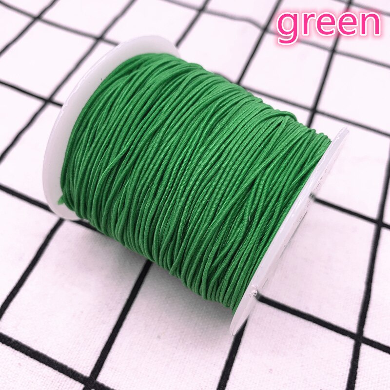 1,0mm 10 yardas/lote banda elástica redonda de alta elasticidad cordón elástico accesorios de costura Diy: Verde fluorescente
