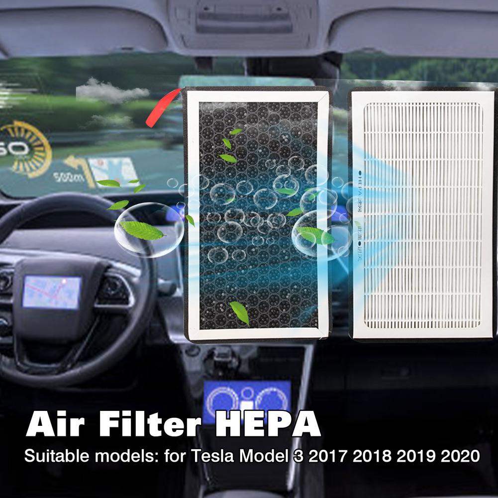 1 Paar Luchtfilter Met Dubbele Effect Geactiveerd Voor Tesla Model 3 Carbon Airconditioner Vervanging Frisse Wind Cabin Air