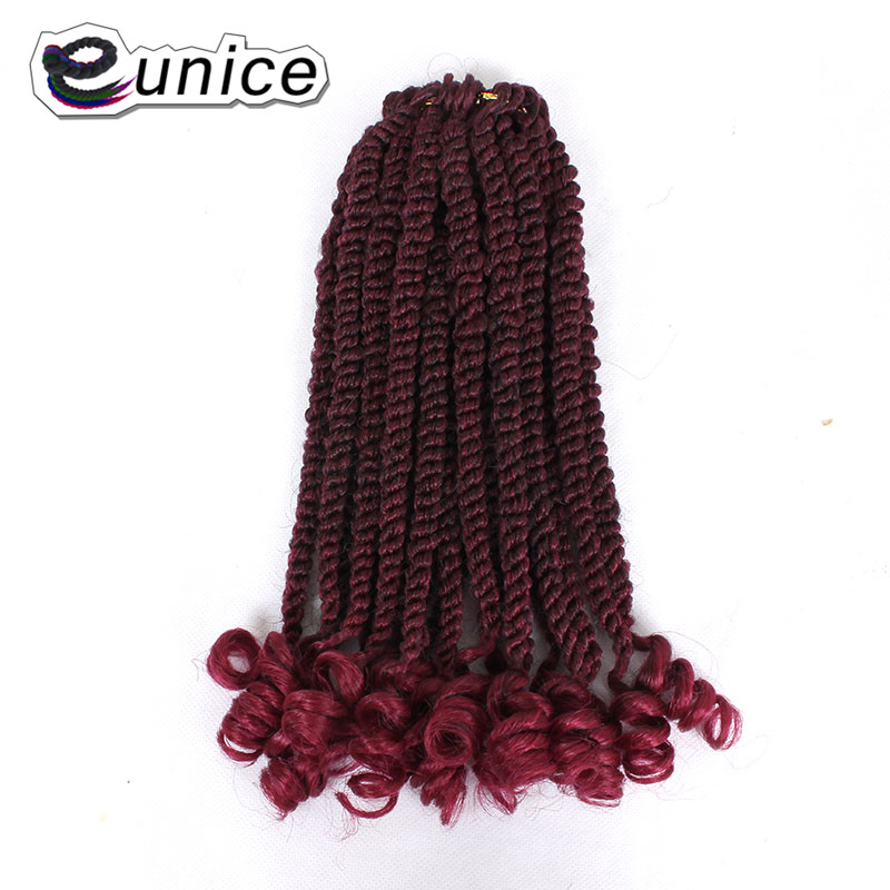 Eunice Haar Für Flechten Syntheic Haar 20 stränge/Pack 12 zoll Havanna Twist Nahen Größe Ombre Lila Häkeln Briads