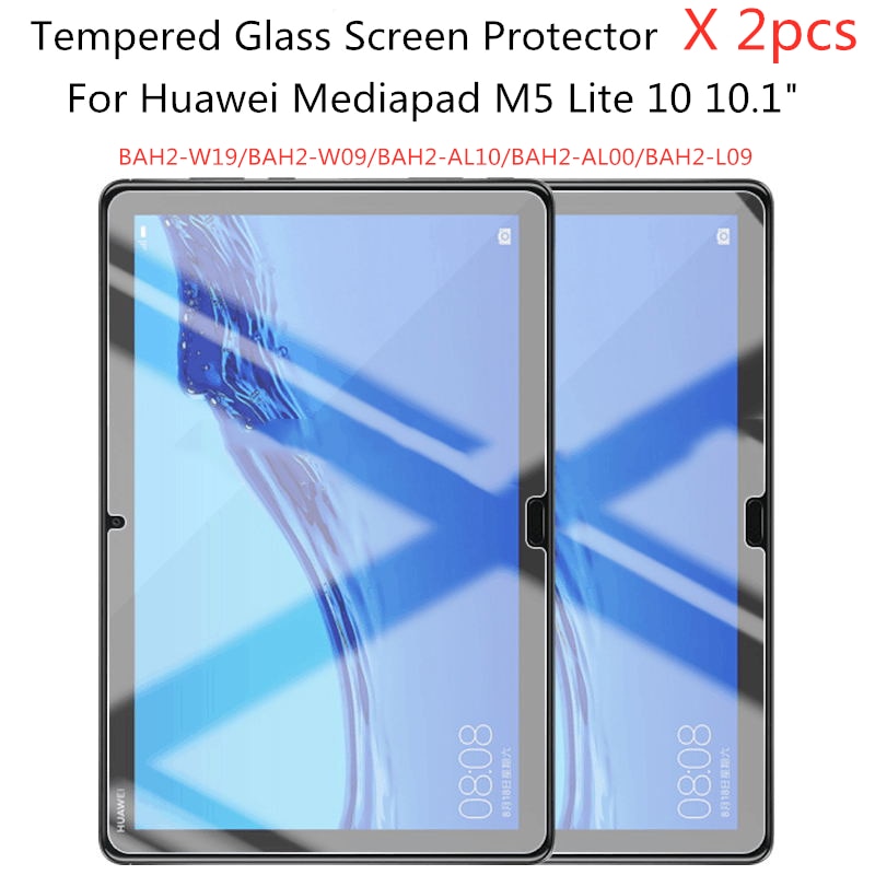 2 stks 9 H Gehard Glas Screen Protector Voor Huawei MediaPad M5 Lite 10 10.1 inch Tablet Beschermfolie Voor BAH2-W09 / L09 / W19