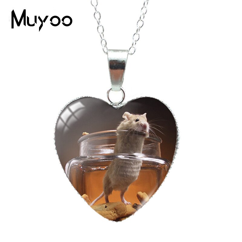 Cute Pets Animal Mouse Funny Hamster in the Bag Heart Pendant Necklace Jewelry for Kids HZ3: 7