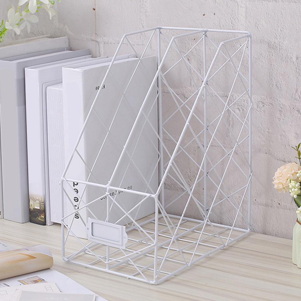1/2/4 Layers Iron Grid File Book Storage Shelf Organizer Holder Desktop Rack