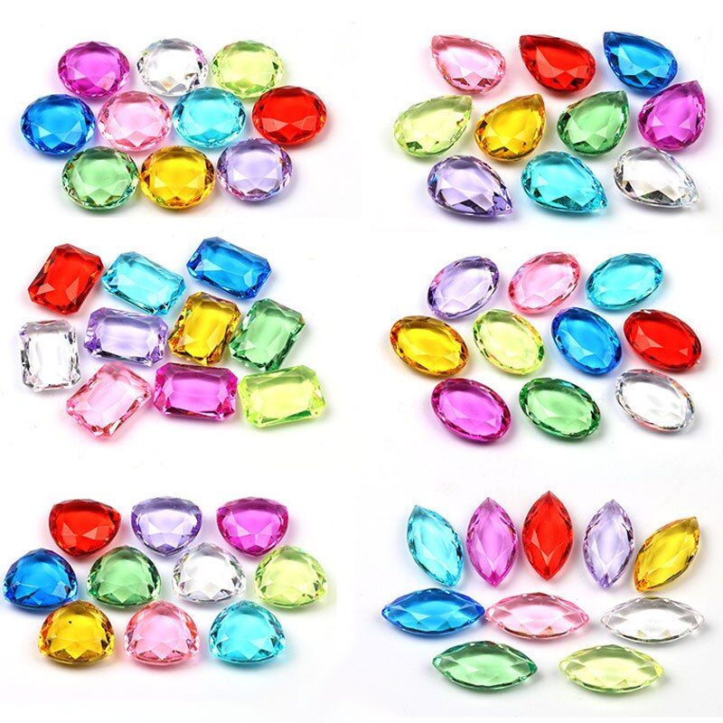 30pz pirata Tesoro caccia ragazzi ragazze gemme di diamanti multicolori giocattolo giocattoli per bambini gioielli gioielli Speelgoed Meisjes bomboniere