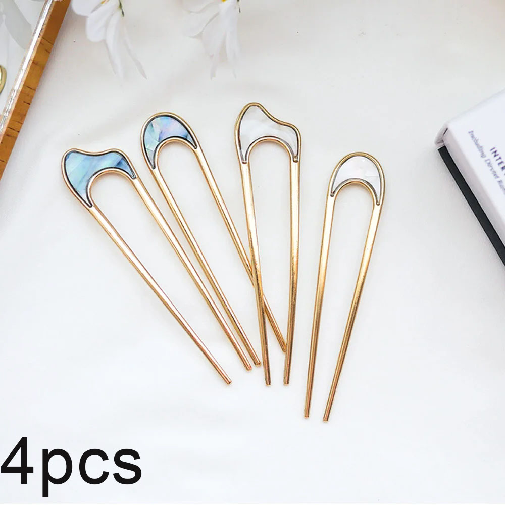 Horquilla en forma de U, accesorio para el cabello Simple y a la , pasador de pelo francés, horquilla china, horquilla en forma de U, accesorios para el cabello: Gris