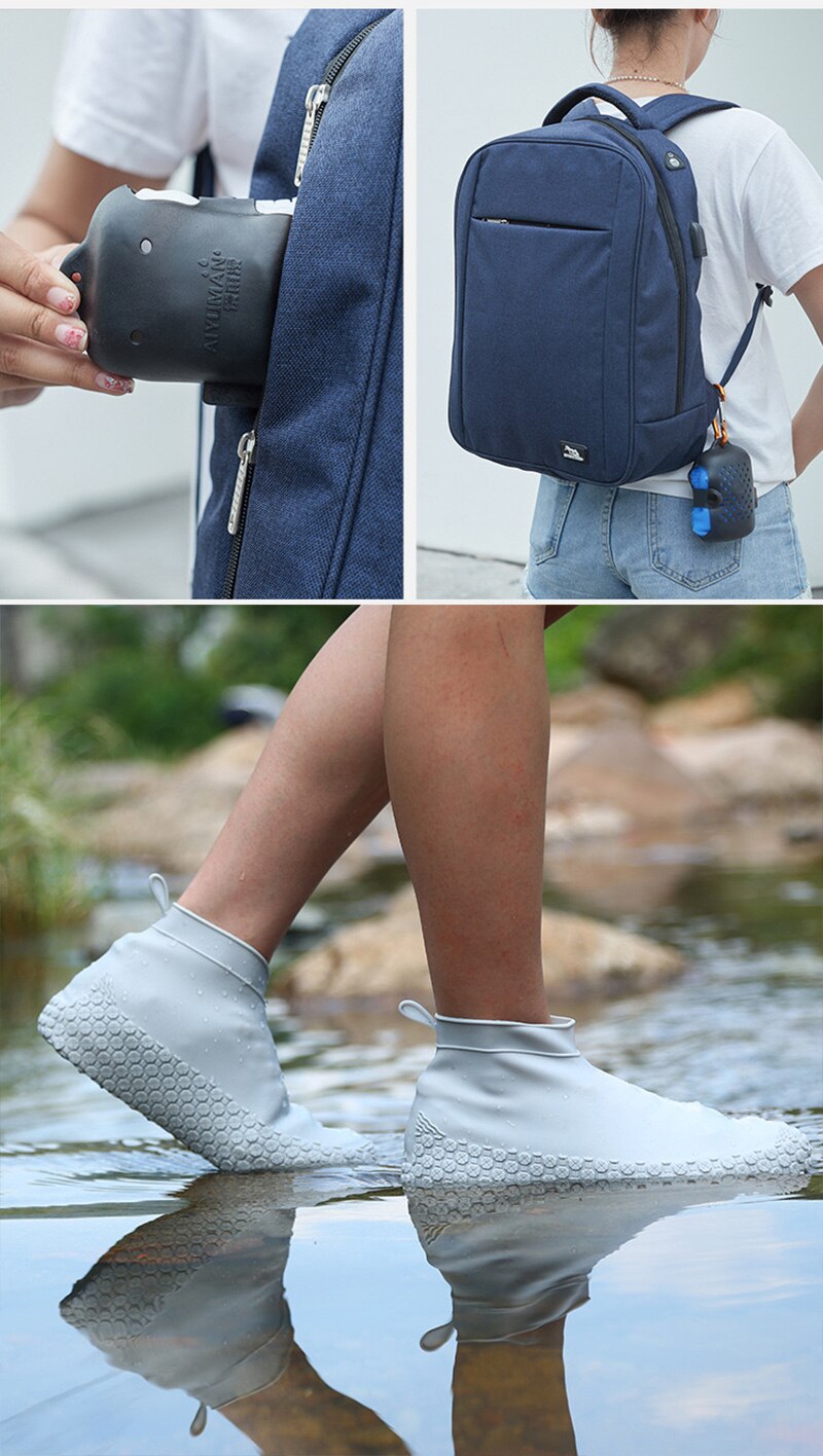 Rain silicone boots waterproof rubber boots non-slip water Wear resistant shoes cover rainy day for men and women