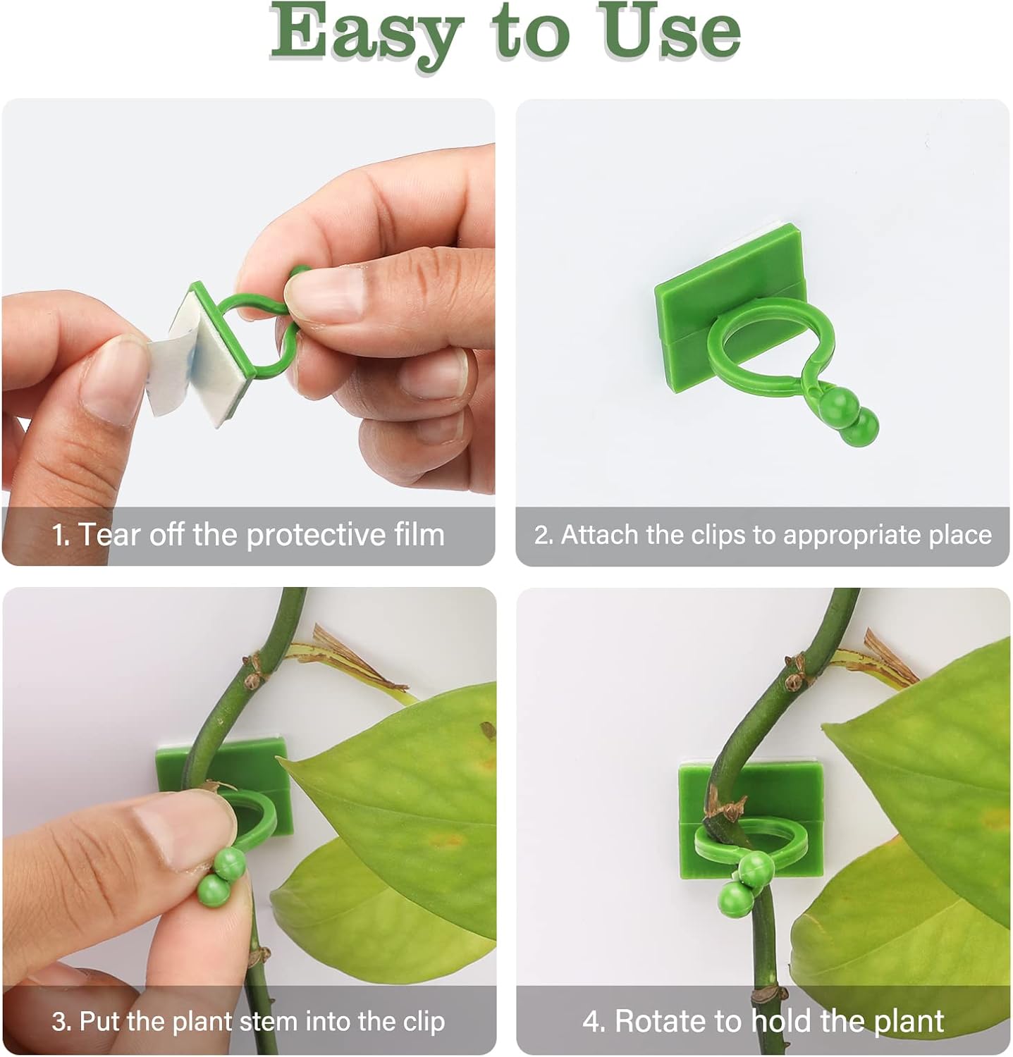 Clips de soporte para plantas de jardín, lazos para flores de orquídeas trepadoras, enredadera de tomate, accesorio de pared autoadhesivo Invisible de plástico, gancho de encuadernación