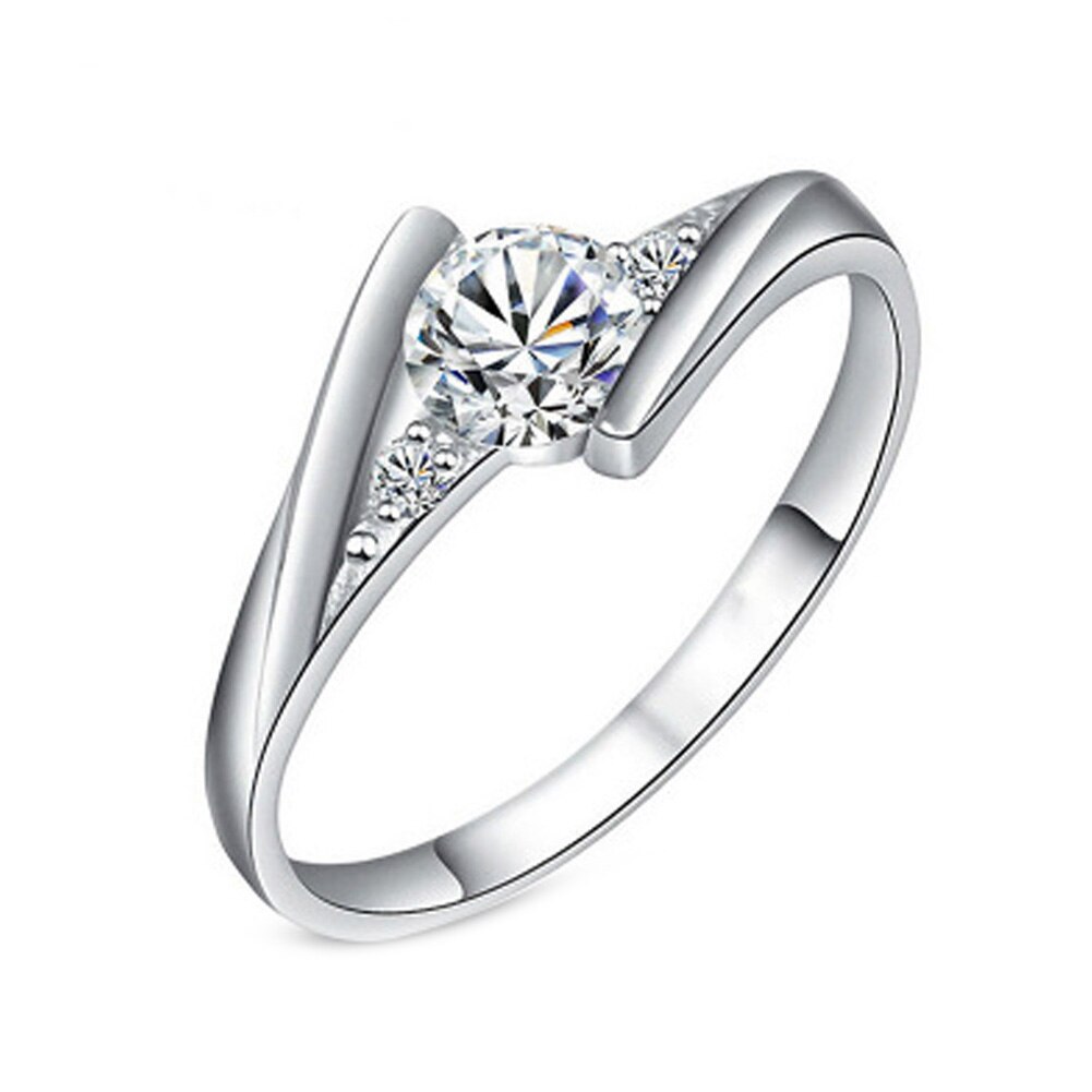 Kristall Silber Farbe strass Schmuck Trauringe silber Farbe charmant Schmuck Frauen Schmuckstück Ring