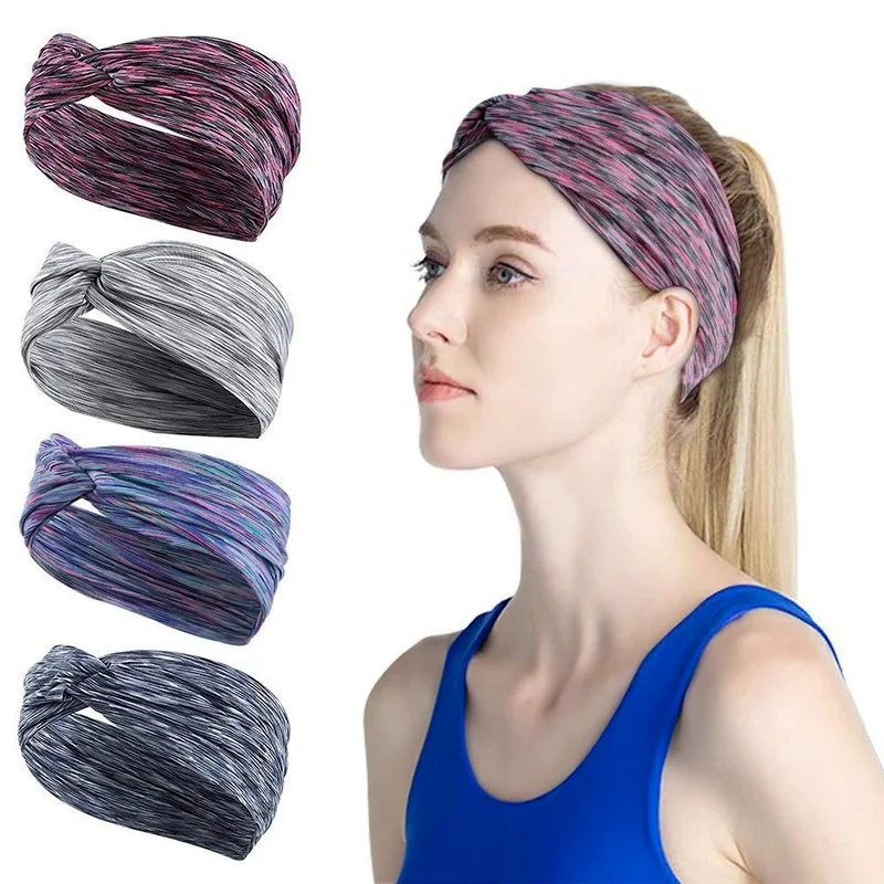 Cross Headband Solid Color Hairbands Women Girls Yoga Exercise Twisted Elastic Bandanas Hair Accessories Bandages