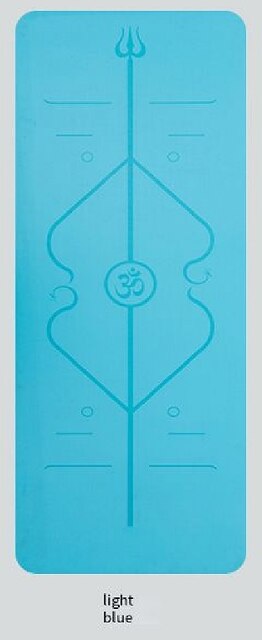 Lezyan Yoga Double Layer Non-Slip Mat Yoga Exercise Pad With Position Line For Fitness and Pilates Спортивный Гимнастический Тан: sky blue