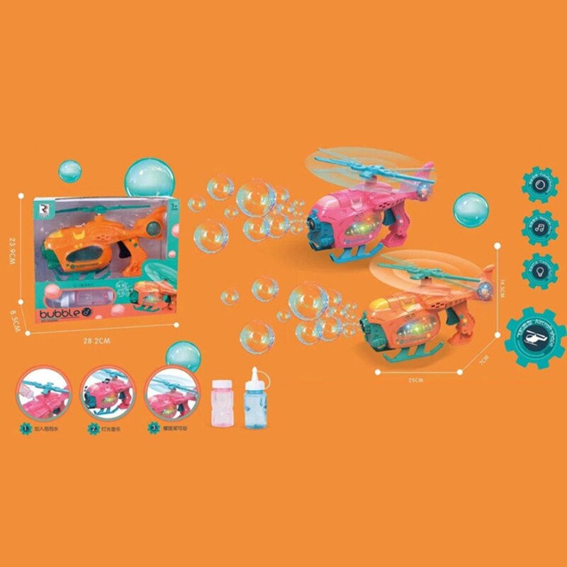 Electric Bubble Machine Music Lighting Toys Automatic Bubble Maker