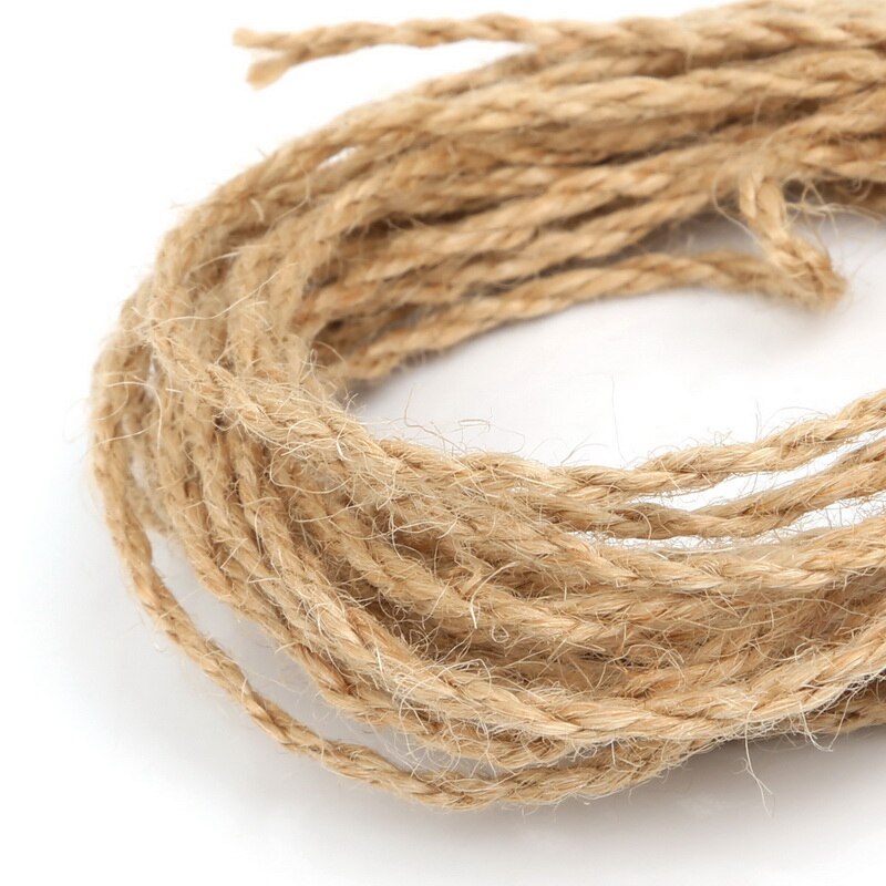 5Meter 2/4/6Mm Natuurlijke Jute Hessische Jute Twijn Cord Hennep Touw Voor Rustieke Bruiloft Decoratie Wrap Diy Scrapbooking Bloemist