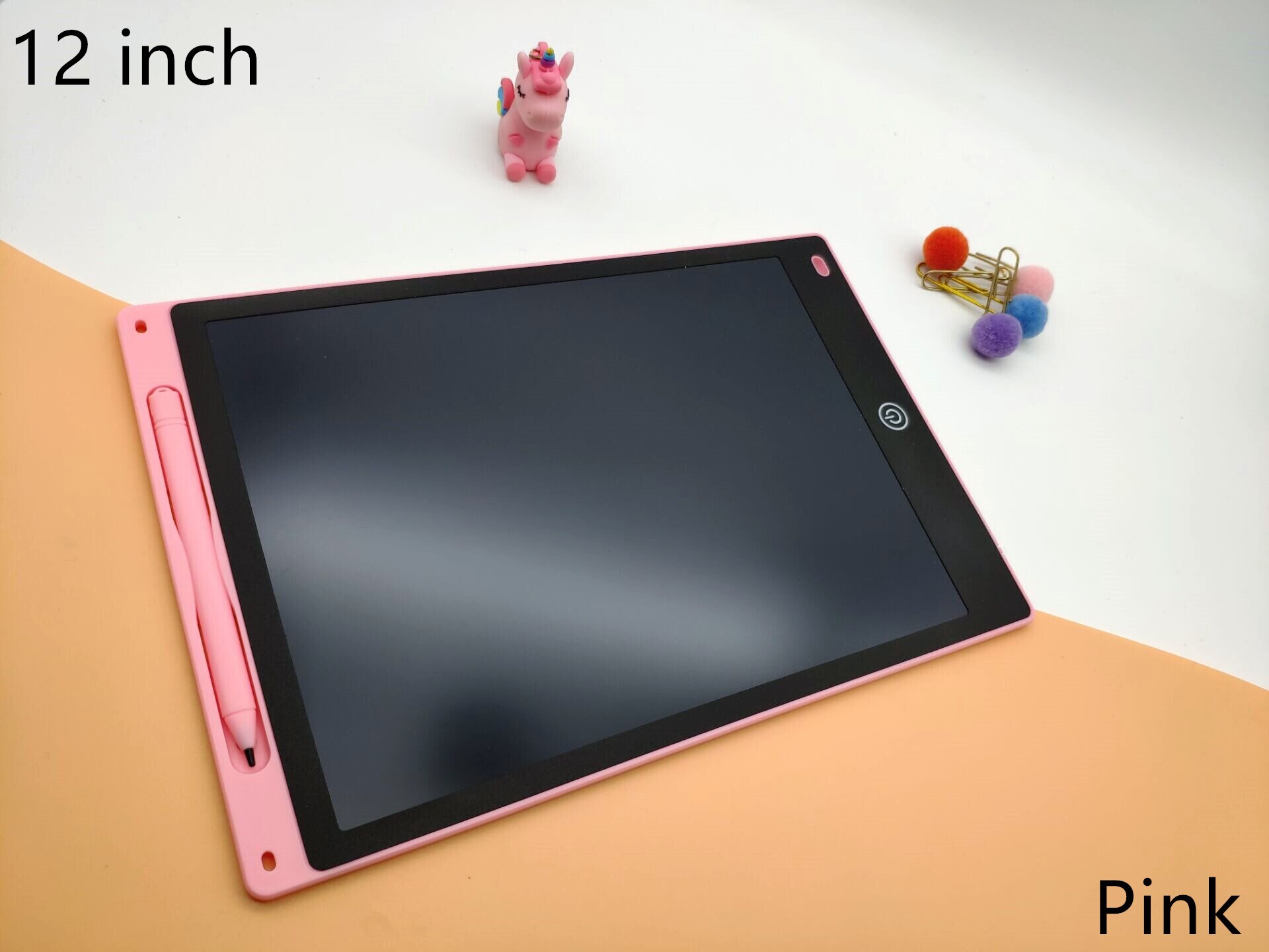 LCD Drawing Board 4.4 8.5 12 Inch Children Math Drawing Practice Handwriting Board Electronic Drawing Tablet Toy Kids Toys: 12 Pink