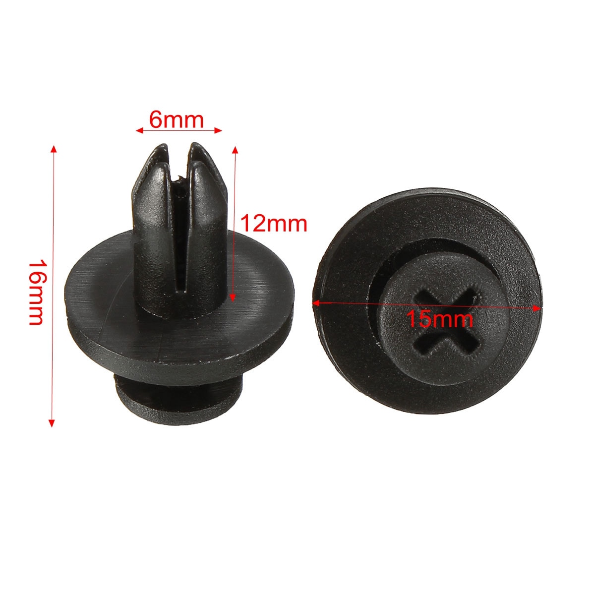 Iksnail auto støtfanger feste 6mm 8mm hulls nagleholder skyve motordeksel bildør trim panel klips fester for toyota 50 stk