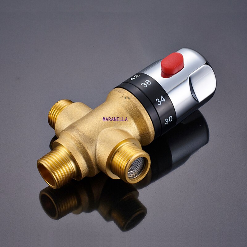 Brass Thermostatic Mixing Valve Constant Water Temperature Shower Faucet Valve Thermostat Bathroom Kitchen Tap Valve