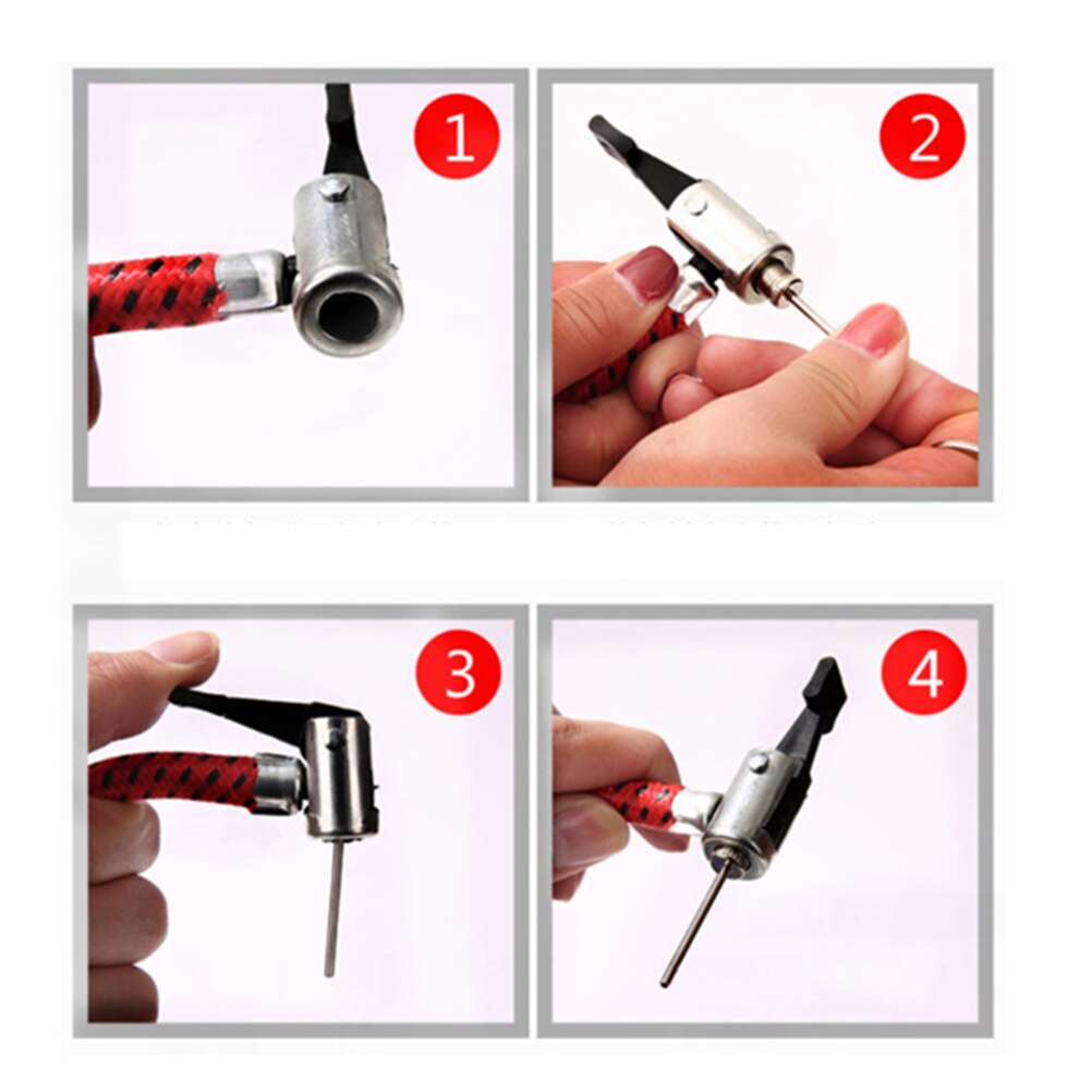 1 Cylinder Portable Foot Pump Car Motorcycle Tire Basketball Football Rubber Dinghy Pump With Pressure Gauge Tire Inflator (Red)