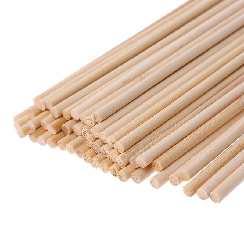 50Pcs Wooden Plants Grow Support Bamboo Sticks Garden Flower Support Stick Cane DIY Building Model Materials