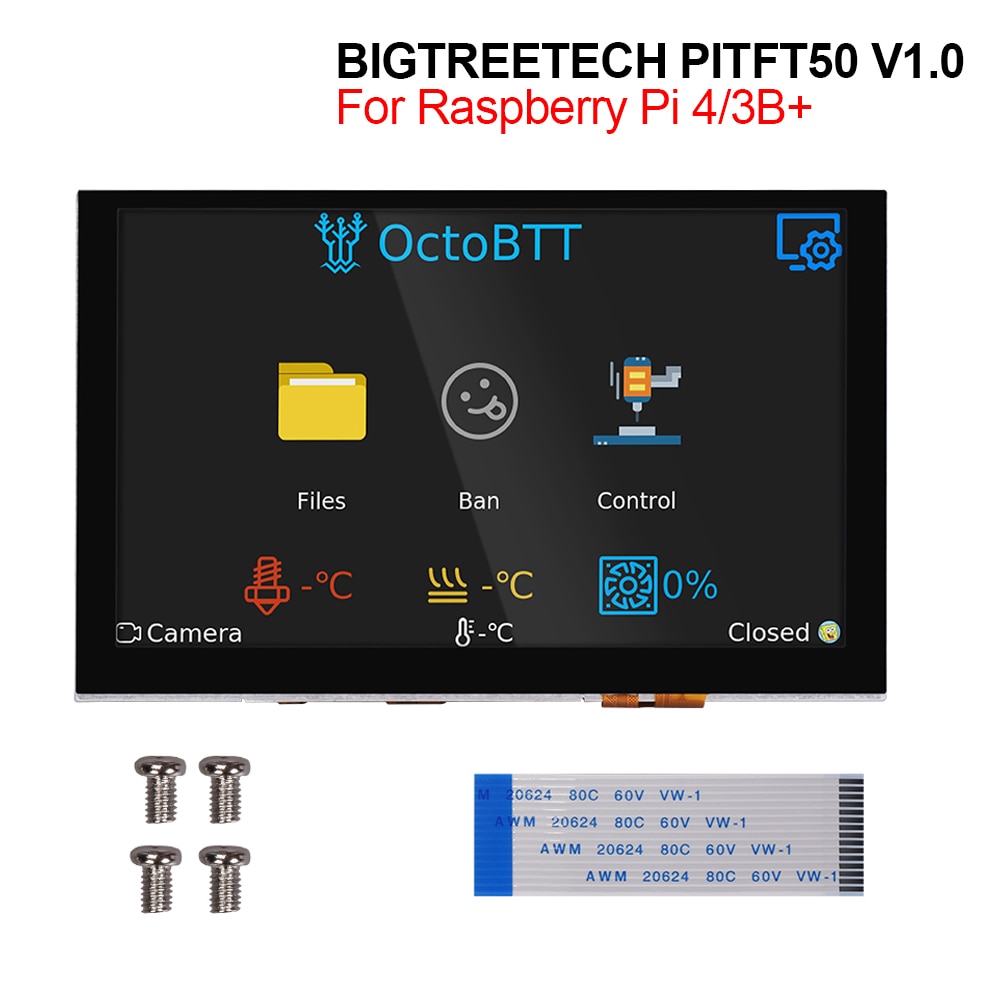 BIGTREETECH PITFT50 V1.0 Touch Screen 5 inch DSI 800 x 480 Capacitive Screen LCD Display for Octoprint Raspberry Pi 4 3B Plus 2B