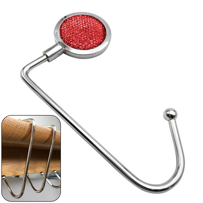 9 Colors Portable Metal Foldable Bag Purse Hook Handbag Hanger Purse Hook Handbag Holder Shell Bag Folding Table Hook 1 Pc