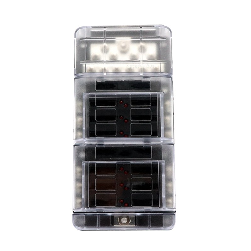 Dc 12-32V Truck Motorhome-Coach Boat Bus Bar Power Distribution Block Double Busbars 12-Way Boat Bus 12-Way Fuse Box With Led Li
