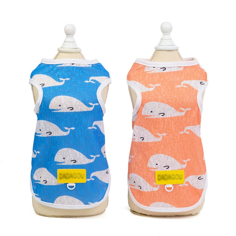 Letnia kamizelka chłodząca drukowanie delfinów odzież dla psów mała kamizelka dla psów koszulka letnia oddychająca odzież dla szczeniąt chihuahua