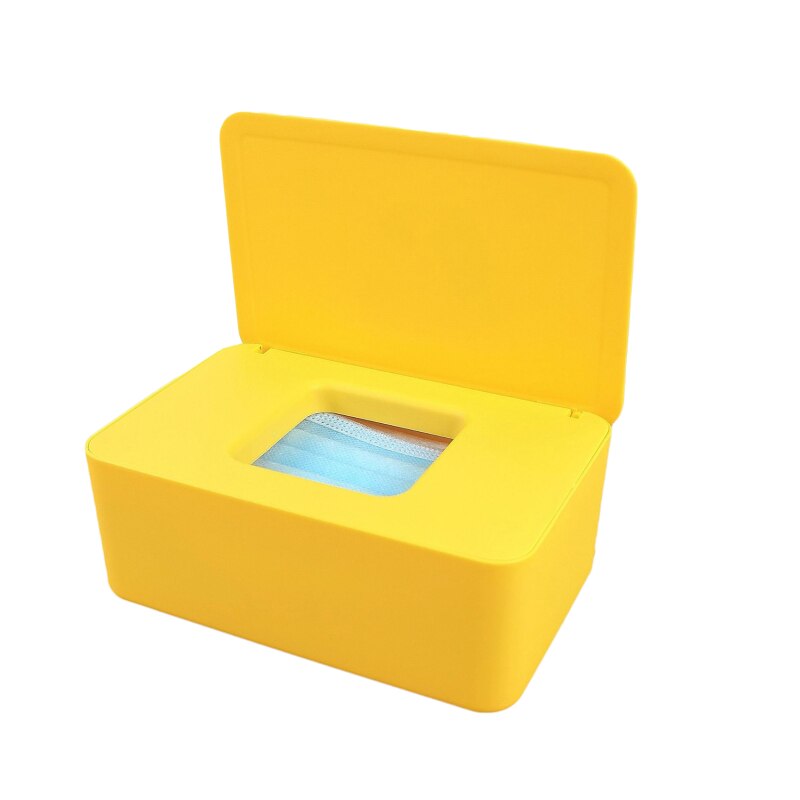 Plastic Tissue Box Wet Tissue Holder Cover Wipes Paper Tissue Paper Storage Box Paper Towel Dispenser Home Napkin Organizer: Yellow