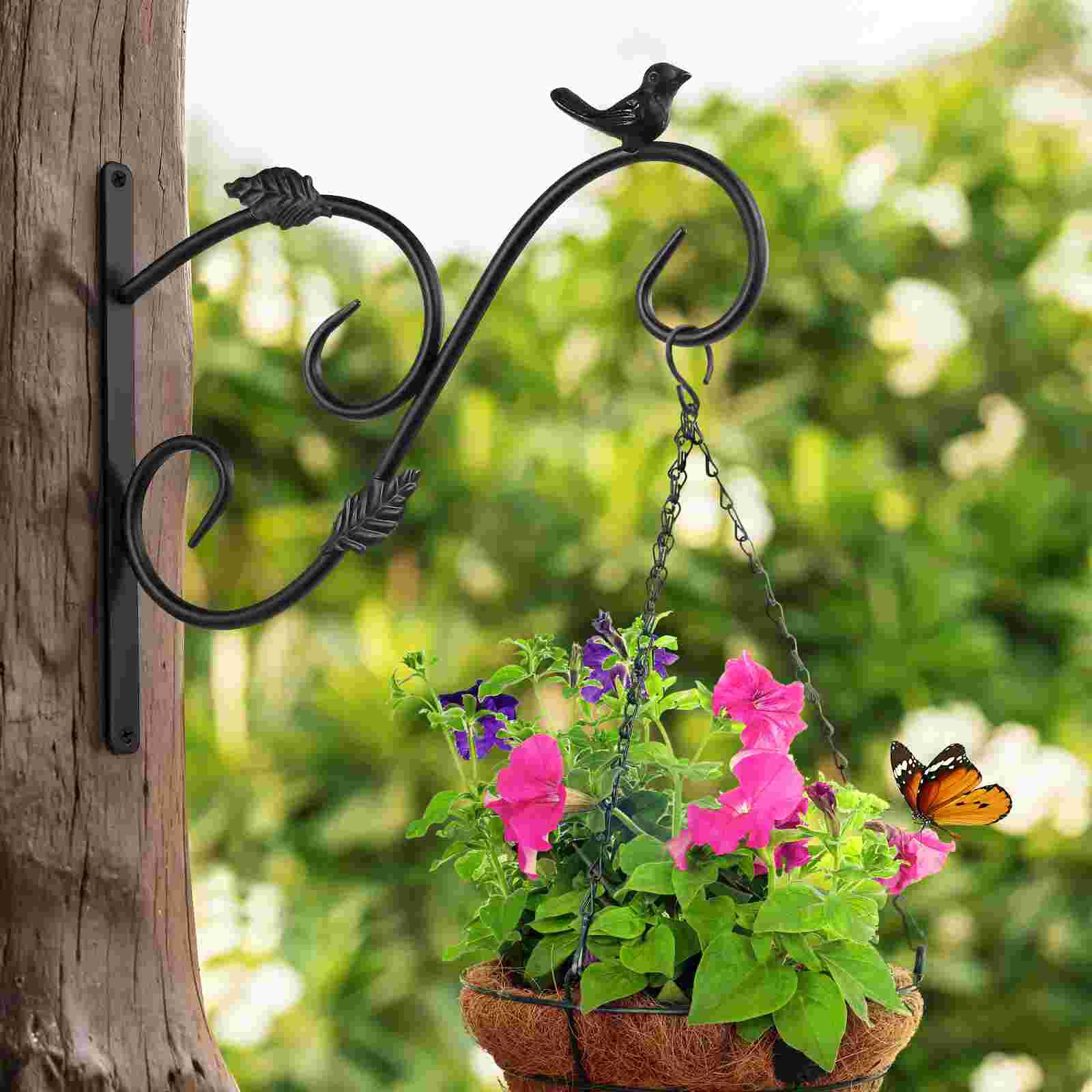 HOMEMAXS 2 Pack Bird Feeder Plants Hanging Brackets Wall Mount Hangers Hanging Hooks